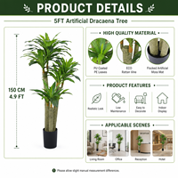 Arbre artificiel Dracaena Fragrans, plante dragon hyper-réaliste, emballage KD, ignifuge et résistant aux UV, directement de l'usine, décoration pour la maison et le bureau
