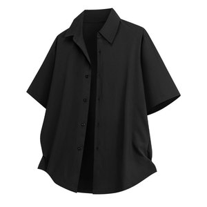夏季半袖衬衫 男士纯色休闲衬衫 - Product Image 5