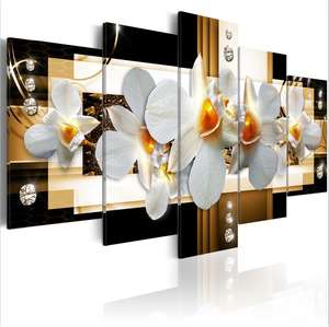Cadre 5 Panneaux Magnolia Floral <span class=keywords><strong>Orchidée</strong></span> Fleur Posters Photos Home Decor peinture murale décorative toile art mural imprime - Product Image 1