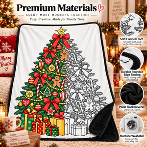 Couverture en flanelle douce à colorier pour arbre de Noël DIY avec 24 marqueurs de couleur pour la décoration familiale des fêtes - Product Image 6