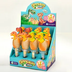 سخونة الترويجية هدية الإبداعية البلاستيك مورا رسمت ديناصور ألعاب حلوى للأطفال