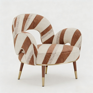 <span class=keywords><strong>Fauteuil</strong></span> de détente unique en velours rayé, luxueux et artistique, chaise individuelle douce et durable pour salon, chambre, villa - Product Image 1