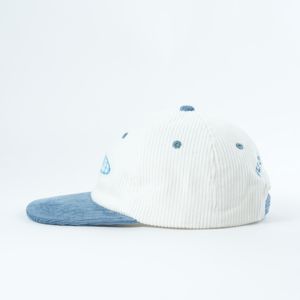 Casquettes Snapback non structurées en velours côtelé de haute qualité à 6 panneaux, logo brodé personnalisé, vente en gros, chapeau bicolore crème et blanc - Product Image 4