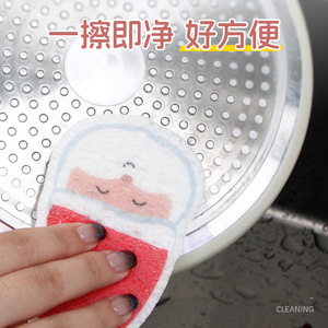 Christmas Printed Sponge Santa Claus Shape Kitchen Dishwashing Pad Scouring Pad For <b>Pots</b> And Pans - Product Image 5