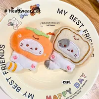 Porte-clés en peluche chat, pendentif de sac, petits accessoires, dessin animé mignon, cadeau pour fille, vente en gros, cordon décoratif, adorable pour enfants