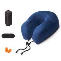 Oreiller de voyage en mousse à mémoire de forme 100% Oreiller de cou pour costume d'avion tissé