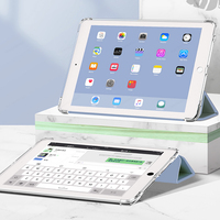 Casing Tablet 9 generasi transparan, casing pelindung bening untuk Apple Ipad 7 8 9 Th Gen 2020 2019 10.2 inci penutup Tablet lipat tiga