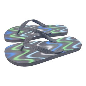 รองเท้าแตะชายลายคลื่นสีน้ำเงินเขียว ลายซิกแซก รองเท้าชายหาดกันลื่น รองเท้าแตะฤดูร้อน สกรีนโลโก้ได้ แฟชั่น - Product Image 3