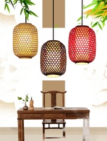 Lanterne suspendue en bambou et rotin naturel osier, design moderne, éclairage d'intérieur, luminaire décoratif de plafond, disponible en bambou et en osier