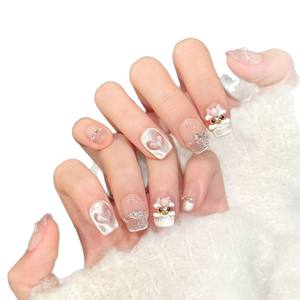 Yihe Art He Original [Moe Lion Heart Diamond] Color Té con Leche Moe Conejo con Armadura Ojo de Gato Estilo Amoroso y Delicado <span class=keywords><strong>Manicura</strong></span> Hecha a Mano - Product Image 5
