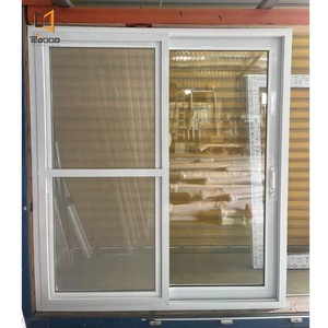 工場価格の白い<span class=keywords><strong>PVC</strong></span> UPVC製スライド式ドア、蚊帳付き、中庭用プッシュプル式 - Product Image 2