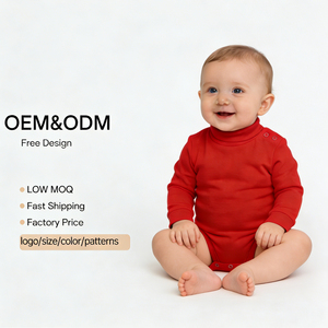 Body de Algodón Orgánico 100% Tejido para Bebés <span class=keywords><strong>Recién</strong></span> Nacidos de 0 a 3 Años, Unisex, Manga Larga, Cuello Alto, de una Pieza - Product Image 1