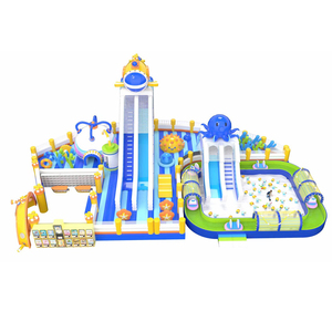 Château gonflable personnalisé pour l'extérieur, aire de jeux rebondissante avec toboggans et parcours d'obstacles pour centre commercial, place publique ou <span class=keywords><strong>parc</strong></span> aquatique - Product Image 1