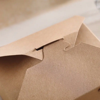 Kunden spezifische Kraftpapier-Brotdose für Restaurants Recycelte Togo-Ordner zum Mitnehmen mit glänzenden oder matten Lamini optionen