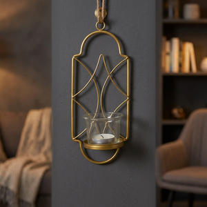 Wall-Mounted Minimalist Iron Durable <b>Candlestick</b> <b>Holder</b> Handmade Christmas Decor Modern Sconce Eco-Friendly Home Accent 1 Color - Product Image 4