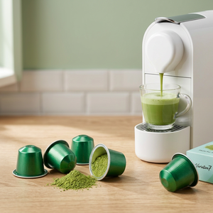 Cápsulas de Té Matcha Especializadas Compatibles con Cafeteras Domésticas y de Oficina, Cápsulas de Espresso de Té Verde Orgánico Premium - Product Image 1