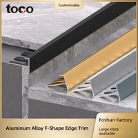 Profilé d'angle extérieur en aluminium TOCO flexible en forme de F pour carrelage, bordure de marche d'escalier, seuil de porte, nez de marche