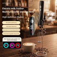 Mousseur à lait électrique portable haute vitesse à piles pour café, matcha, latte art et crème