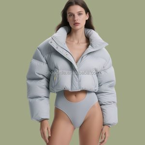 Piumino Corto Invernale da Donna Personalizzato di Lusso In Softshell <span class=keywords><strong>Trapuntato</strong></span> 800FP, Giacca di Alta Qualità da Esterno, Cappotti Imbottiti da Donna - Product Image 4