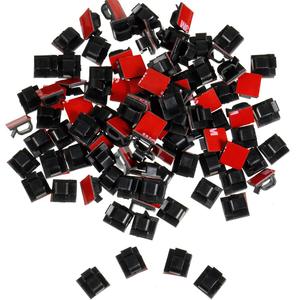 Clips para cables, soporte de pared autoadhesivo de plástico para escritorio, oficina, para cables de datos, auriculares, transparente, blanco, negro - Product Image 4