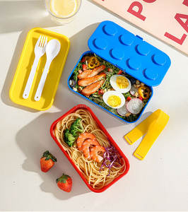 Fiambrera con estilo de bloques de construcción creativos, <span class=keywords><strong>caja</strong></span> Bento apilable y duradera para niños y adultos, perfecta para la escuela, la Oficina y los viajes - Product Image 5