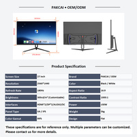 Monitor OEM ODM de Fábrica Directa de 27 Pulgadas, 180Hz, 1ms, FHD QHD, Pantalla para Juegos y Trabajo de Oficina