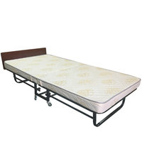 Lit pliant simple en métal pour chambre à coucher, hôtel, camping, 95 cm de large, lit de nounou à domicile, lit de pause déjeuner au bureau avec roulettes VT14.041-1