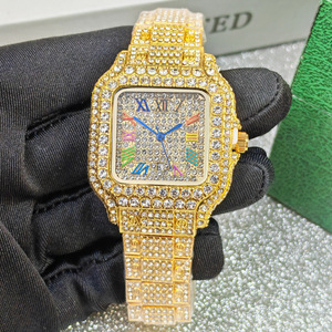 Relojes de Lujo con Diamantes de 35 mm para Mujer, Reloj de Pulsera Cuadrado Plateado con Incrustaciones de Diamantes, Joyería de Alta Calidad para Fiestas - Product Image 5