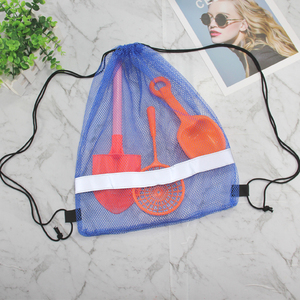 Grand sac à dos de plage pour enfants avec cordon de serrage pour la natation Sacs en maille de nylon pour la vente en gros <span class=keywords><strong>d</strong></span>'épicerie avec logo personnalisé - Product Image 4