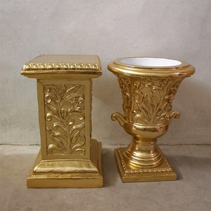 Pilier de mariage en fibre de verre, style européen classique, écologique, biodégradable, couleur or de luxe, ensemble de vases colonnes romaines, léger - Product Image 4