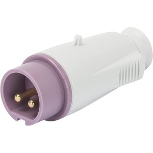 Prise mobile droite IP44 2P 16A 20-25V 50-60Hz, violette, à visser, sans mise à la terre, en plastique, pour câblage électrique - Product Image 1