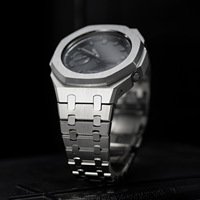 Boîtier de montre en acier inoxydable 316L sans clous, motif chêne, pour modification GA2100 GA2110 GAB2100