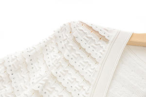 صنعة راقية فاخرة حفر ساخن للنساء متماسكة ثلاثة أرباع كم واحد الصدر الخامس العنق أبلى السيدات فستان طويل الصلبة - Product Image 4