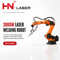 Robot Pengelasan Laser 6 Axis HN-2100RW-3000W, Laser 3000W, Jangkauan 2.1m, Beban 50kg, Sistem SUP25A, Layar Sentuh 4 Inci
