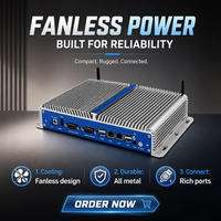 Ordinateur embarqué sans ventilateur pour systèmes d'affichage numérique et de kiosques avec double LAN Intel Core I5, stock disponible