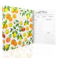 En gros, classeur à anneaux métalliques pour recettes et planificateur de repas, organiseur de cuisine en papier, produit de classement, livre de cuisine en vrac