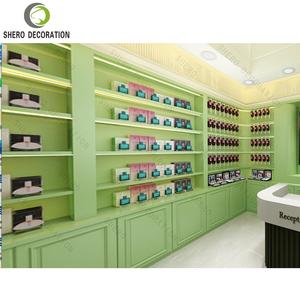 Green High-end Perfume Store Display <b>Showcase</b> Makeup Shelf Perfume Shop Interior Design Perfume Display Furniture - Product Image 1
