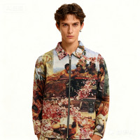 Blouson Bomber Homme Hiver Style Urbain Patchwork Épais Fermeture Éclair Service OEM Disponible Jacquard sur le Devant