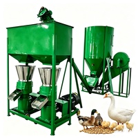 Chaîne de production complète pour usage agricole et domestique : Machine de fabrication de granulés d'aliments pour volailles et bétail avec broyeur et mélangeur