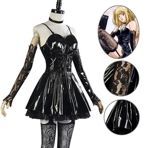 Costume de <span class=keywords><strong>cosplay</strong></span> Anime <span class=keywords><strong>Manga</strong></span> Death Note pour filles, robe Misamisa, jupe en cuir PU, chaussettes en dentelle, gants, perruque, costume de fête d'Halloween - Product Image 3