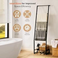 Porte-serviettes et support de rangement multi-usages à 5 niveaux en métal, facile à assembler pour chambre, placard et organisation domestique