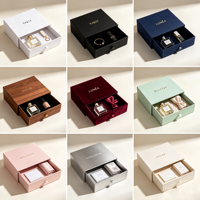 Boîte à tiroir texturée de luxe avec logo personnalisé, emballage cadeau en carton pour parfum, flacon cosmétique, flacon de sérum et ampoule
