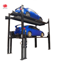 Lift Parkir Mobil Empat Tiang Tugas Berat Hidrolik Silinder Ganda 2-3T (6000lbs) untuk Hunian dan Komersial, Tempat Parkir Vertikal