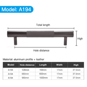 HJY, nuevo diseño, herrajes italianos de Metal, tirador de muebles de perfil de aluminio de cuero italiano <span class=keywords><strong>para</strong></span> armario, cajón, cocina, dormitorio - Product Image 5