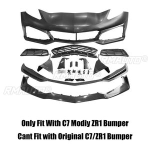 Para Chevrolet Corvette C7 2014-2019, Parachoques Modificado Estilo ZR1, Alerón Delantero, Divisor de Parachoques, Kit de Carrocería Estilo Fibra de Carbono - Product Image 2