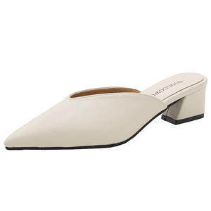 Pointed-<b>toe</b> chunky heel women's shoes 2025 new style <b>closed</b>-<b>toe</b> half-slippers Korean style fashionable <b>sandals</b> - Product Image 6