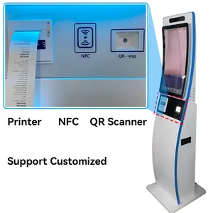 프린터 NFC 카드 리더기가 포함 된 편의점 터치 스크린 자체 주문 QR 스캐너 결제 키오스크