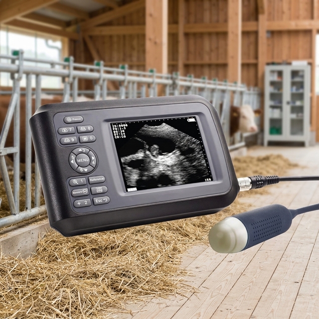 Handheld Veterinary Ultrasound Machine 5.5 Inch Cheap Price Portable Animal Pig Sector Ultrasound Scanner