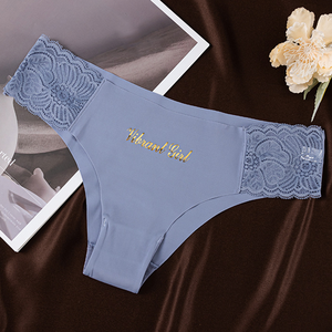 Dames Mid-Rise Kant Slipje Gebreide Alledaagse Groothandel Ondergoed Naadloze Mid-Rise Logo Op Taille - Product Image 4