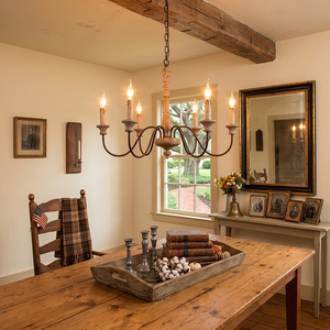 Lustre en bois et fer <span class=keywords><strong>de</strong></span> style campagnard français, lampe suspendue rétro type ferme, pour salon et chambre, design <span class=keywords><strong>de</strong></span> créateur, vente en gros pour projets - Product Image 4